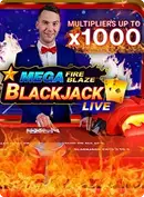 Mega Fire Blaze Blackjack Live live casino spel van Playtech bij Aphrodite Casino